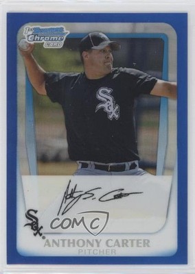 2011 Bowman Chrome Prospects Blue Refractor 63/250 Anthony Carter #BCP6 sh7