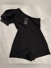 Fashion Nova Black One Shoulder Bodycon Mini Dress Size Small