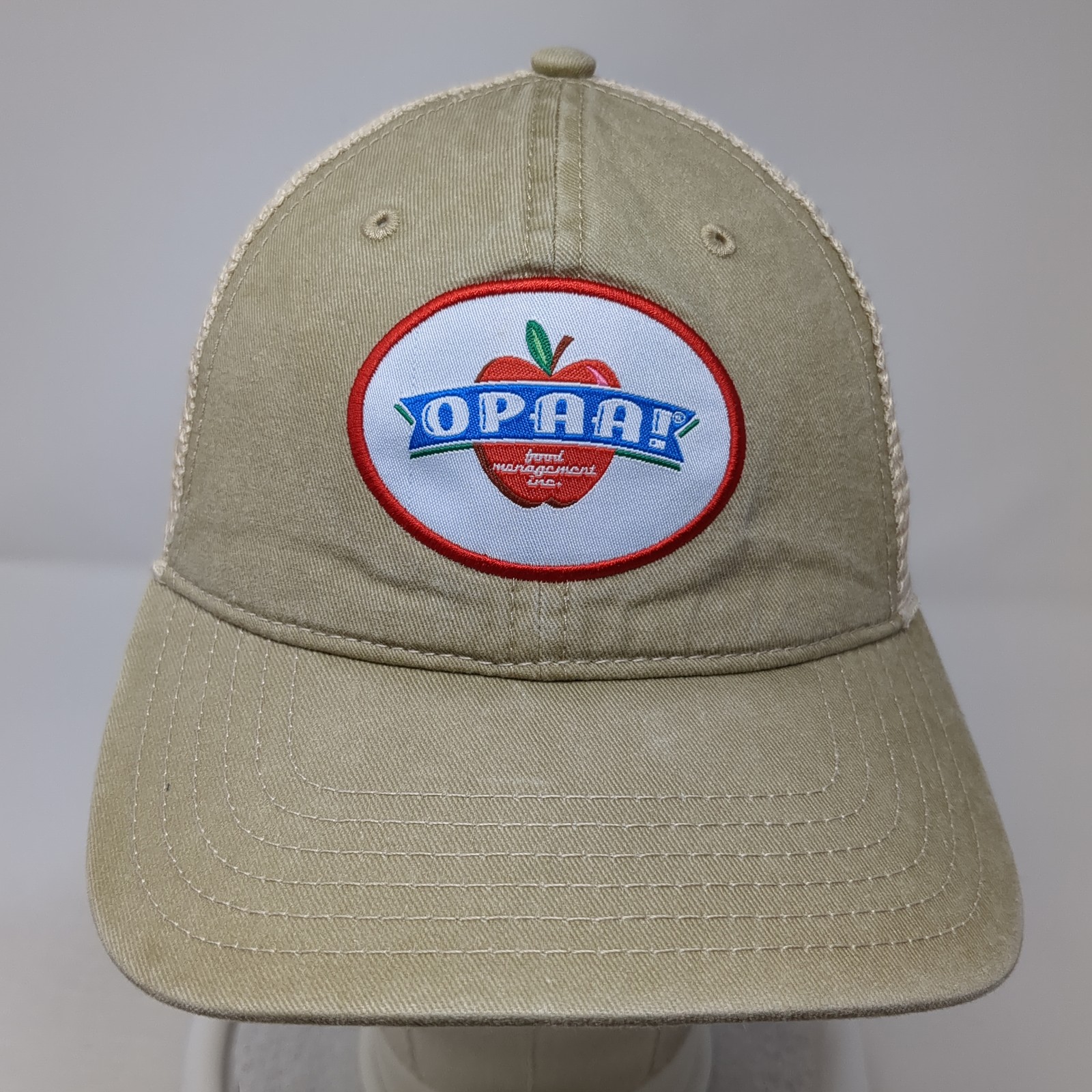 Opaa! Patch Strapback Trucker Hat Beige One Size … - image 2