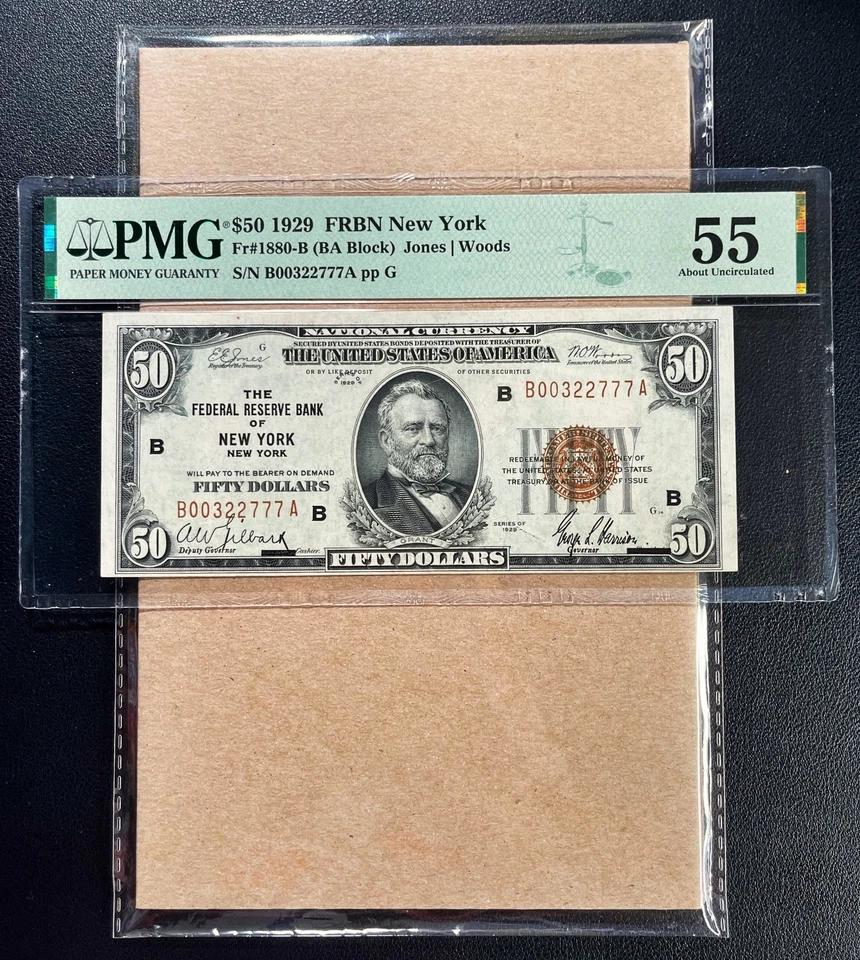 Fr. 1880-B 1929 $50 Federal Reserve Bank Note NEW YORK PMG 55 - AU - Image 2 of 3