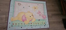 Vintage Winnie The Pooh Baby Blanket Comforter Button And Bead Embellishment
