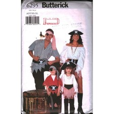 Butterick 6295 Pirate Halloween Costume Sewing Pattern Adult XS-S Mens Misses