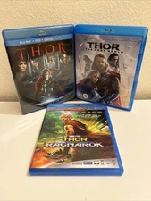 Thor Blu Ray Lot - Ragnarok & The Dark World - Marvel Chris Hemsworth