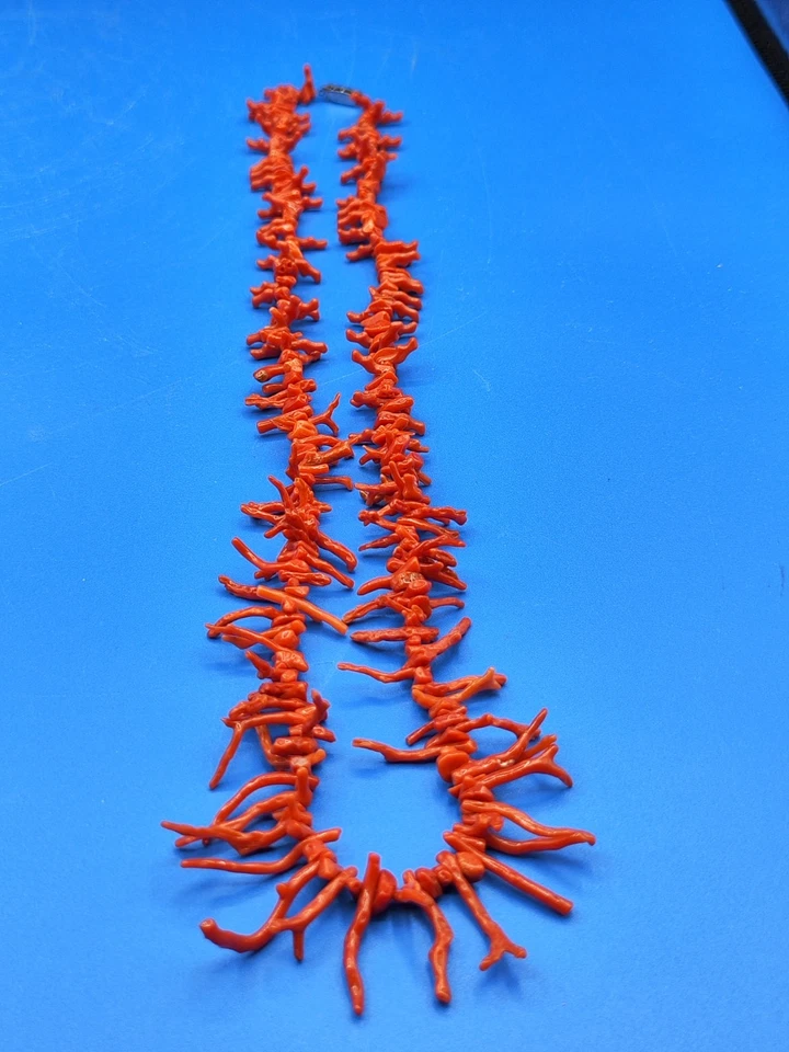 Antica collana in corallo rosso Sciacca con chiusura in argento sterling 925 - Immagine 3 di 4