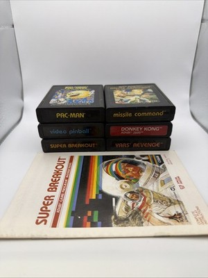 Atari 2600 Game Lot - Super Breakout,Donkey Kong, Yars  Revenge   Tested/Working