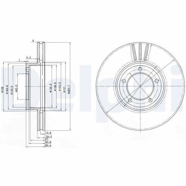 2X Delphi Bremsscheibe BG2507 FüR XJ Type Xjsc Daimler Jaguar Convertible X27 40-image