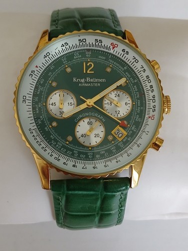 Mens Krug-Baumen Airmaster Chronograph Watch Working Battery In Used Condition