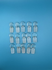 Lot of 15 Kimax #13 Solid Ground Glass Pennyhead Stoppers, USED