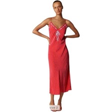 J Crew Rouje X J.Crew Swoon slip dress in polka dot Size 6 Red