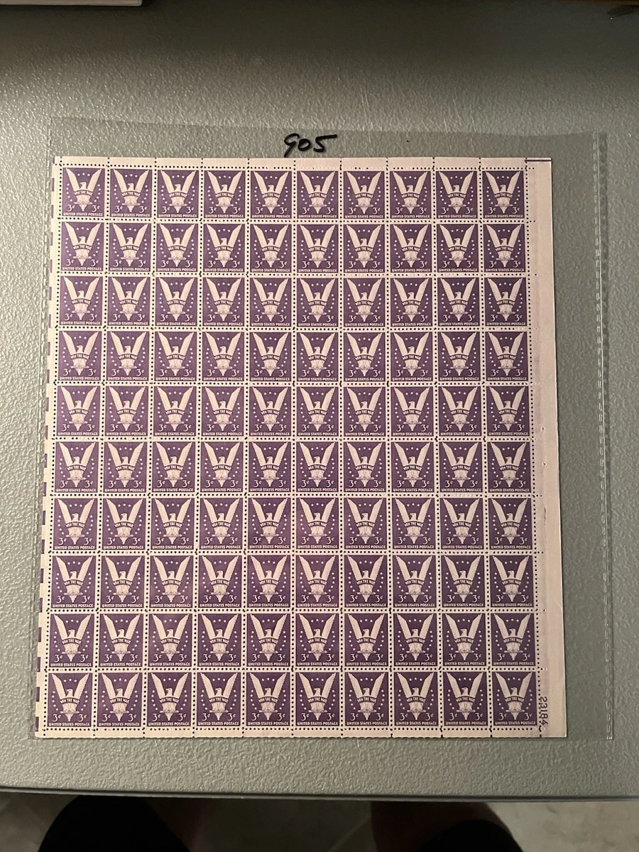Mint Never Hinged/MNH US Stamp Sheets 1941-1950 Year of Issue for