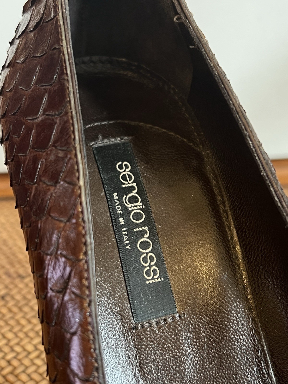 Sergio Rossi Python Heels Brown Snakeskin Leather… - image 6