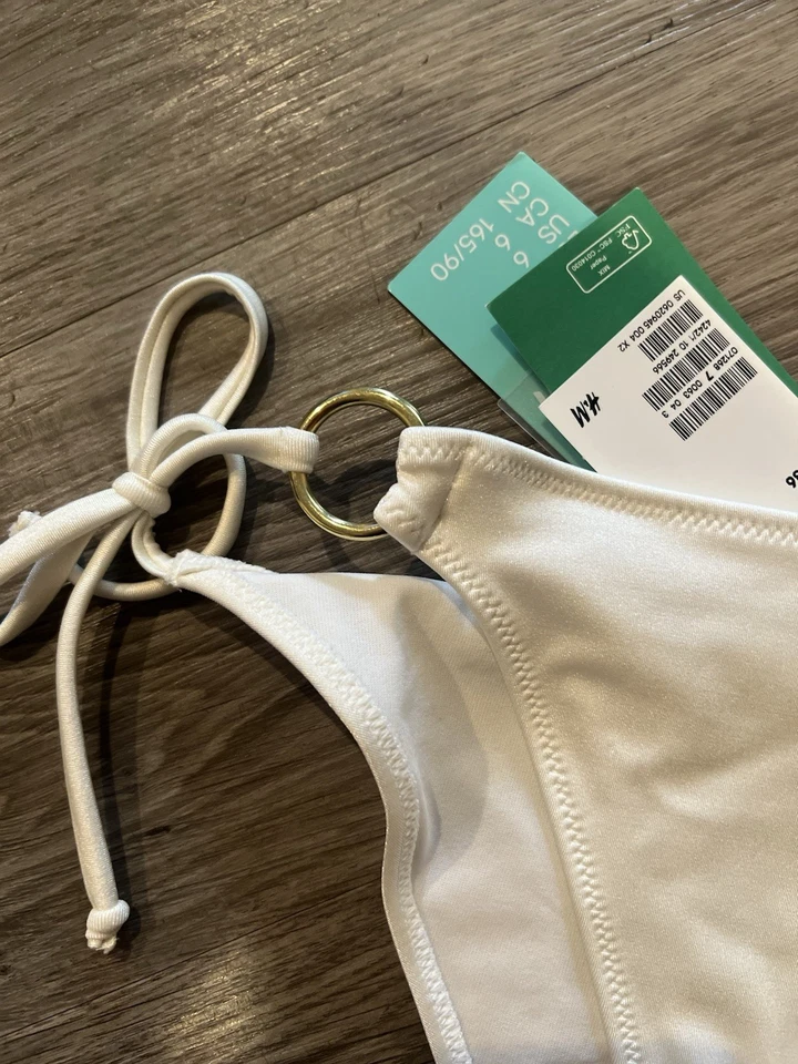 H&M White Bikini Swim Bottoms Women’s Size 6. NWT - Image 2 of 3