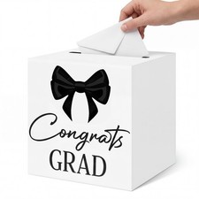 Gueevin Graduation Card Box Holder, Congrats Grad Bow Design Decorative Card ...