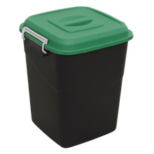 Sealey Refuse Storage Bin Fitted With Lid Latches Polypropylene 50L Green BM50G