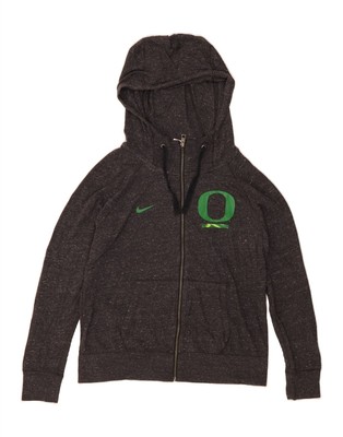 Nike Oregon Ducks Zip Hoodie Damenpullover UK 14 mittelgrau fleckig DU45