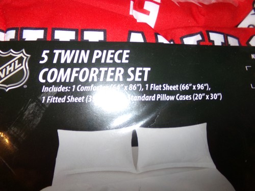 NHL Comforter Set Vegas Knights Red Wings BRUINS PENGUINS Blackhawks Kraken NEW - Afbeelding 60 van 63