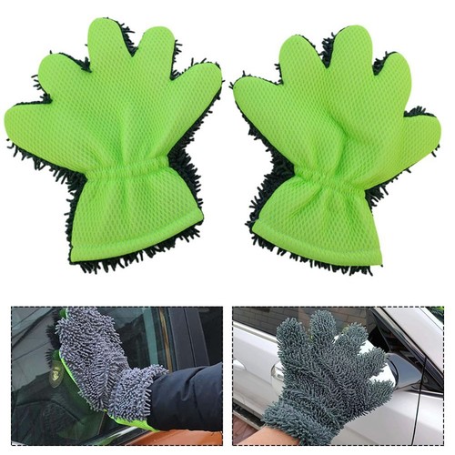 Car Wash Mitts 2 Pack Microfiber Sponge Kits for Vehicle and Household Cleaning - Picture 2 of 8