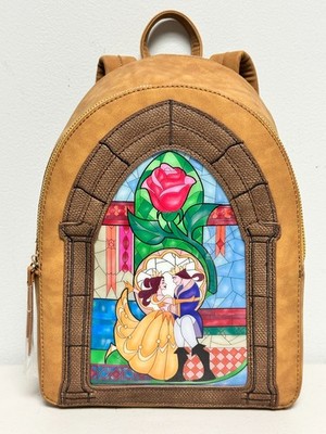 Disney Danielle Nicole Beauty & The Beast Stained Glass Window Backpack NWT