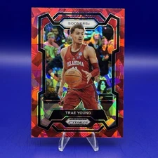 2024 Panini Prizm Draft Picks Basketball Trae Young Red Ice Prizm #49 Hawks