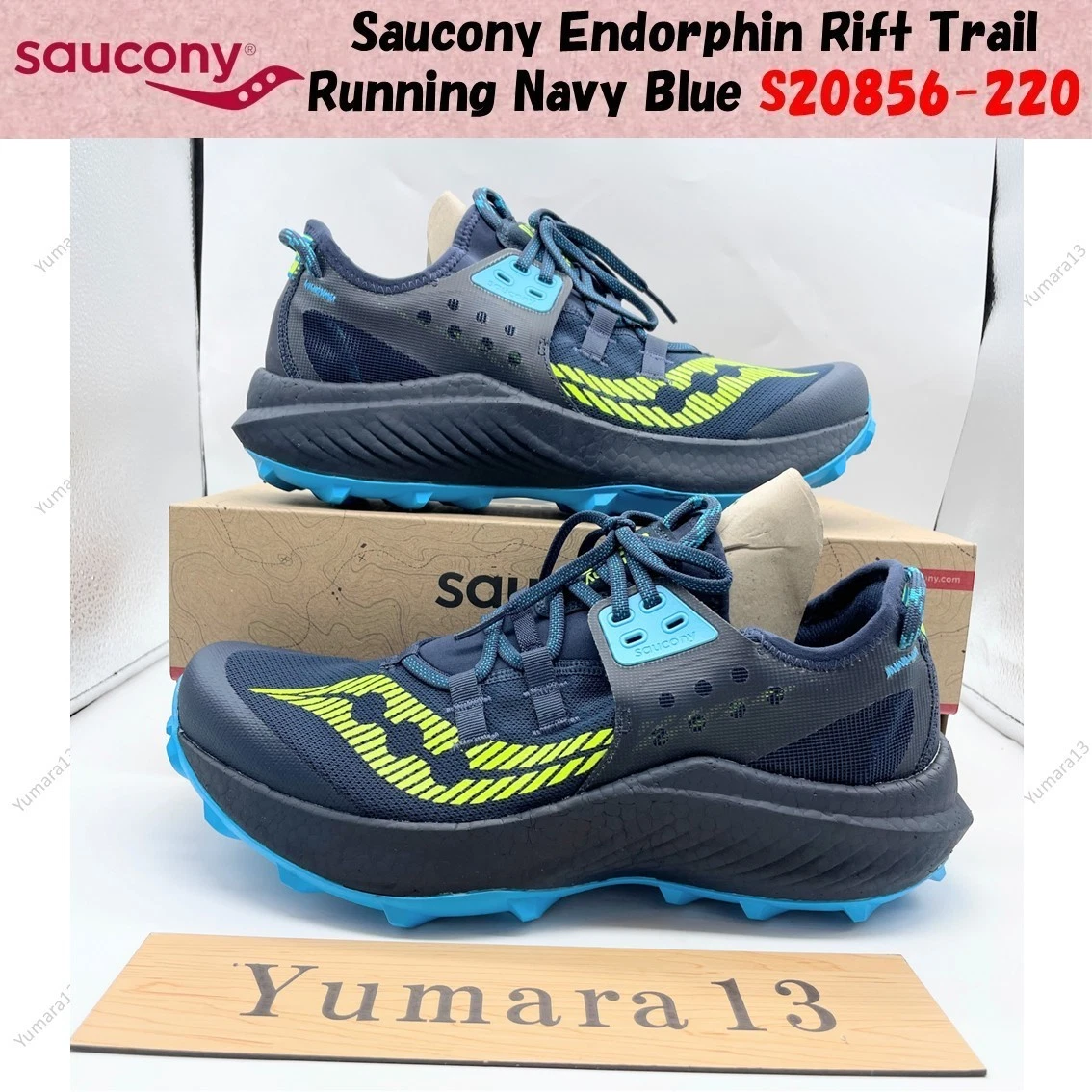 Saucony Endorphin Rift Trail Running Navy Blue S20856-220 Men's Size