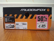 Image of Muddy Fox Black White Cycling Shoes UK Size 10 (FITS AS SIZE 9 DUE TO SIZING)