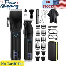 Professional Hair Clippers and Trimmer Kit for Men, Barber Clipper Set Cordless