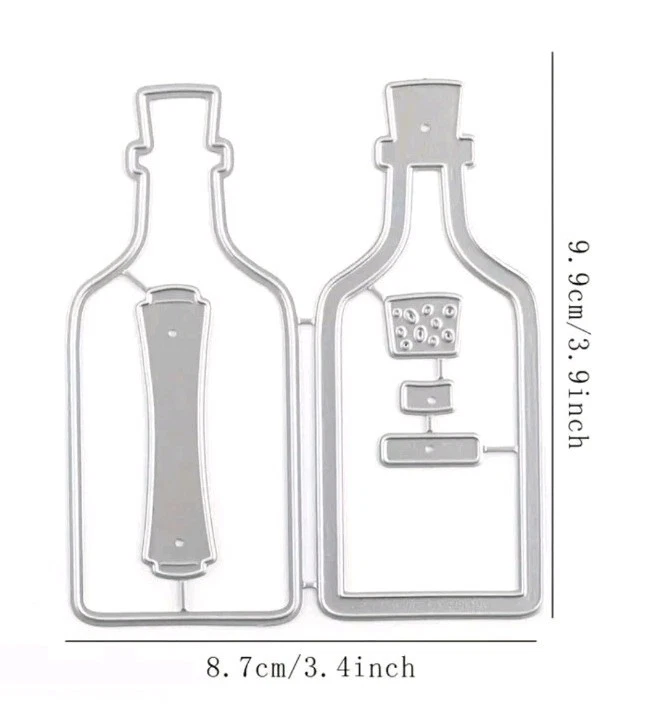 Botellas de vidrio troqueladas álbumes de recortes diario basura troqueles de corte mensaje en botella Foto 4 de 4