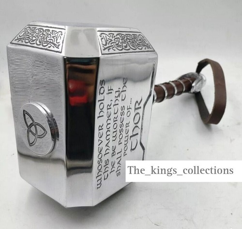 Martello Thor Vendicatori Solidi 1:1 Replica Cosplay Mjolnir Prop Collezionismo Halloween - Foto 3 di 4