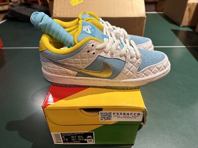 FTC x NIKE SB DUNK LOW PRO BATH HOUSE WHITE LAGOON PULSE DH7687-400 size men s 6