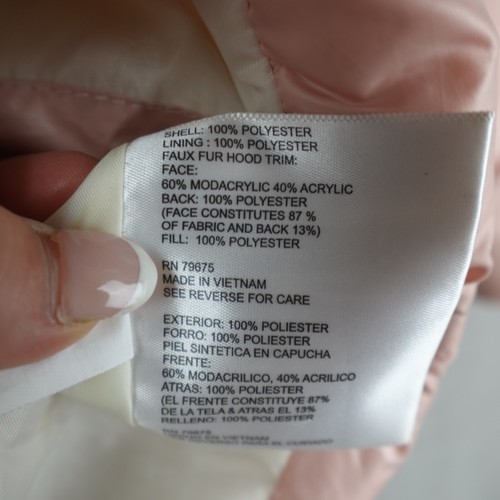 Michael Kors Jacket Girls 5 Pink Puffer Coat Sherpa Quilted - Picture 19 of 24