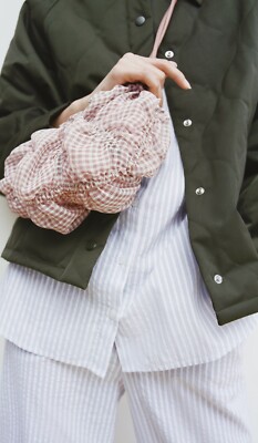 zara gingham organza bag pink