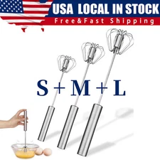 Semi-Automatic Egg Whisk Hand Push Egg Beater Stainless Steel Blender Mixer Whis