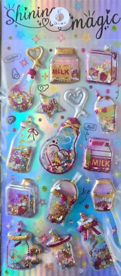 Shining Magic Shaker Glitter Sticker Set - 15 Stickers - E. DRINKS