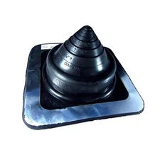 1/4" 3" Square Black Epdm Flexible Pipe Flashing Roof Jack Pipe Boot Flashing 