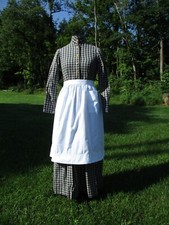 Ladies' /misses' Victorian/Pioneer White muslin apron w/ cluny lace 1 pocket