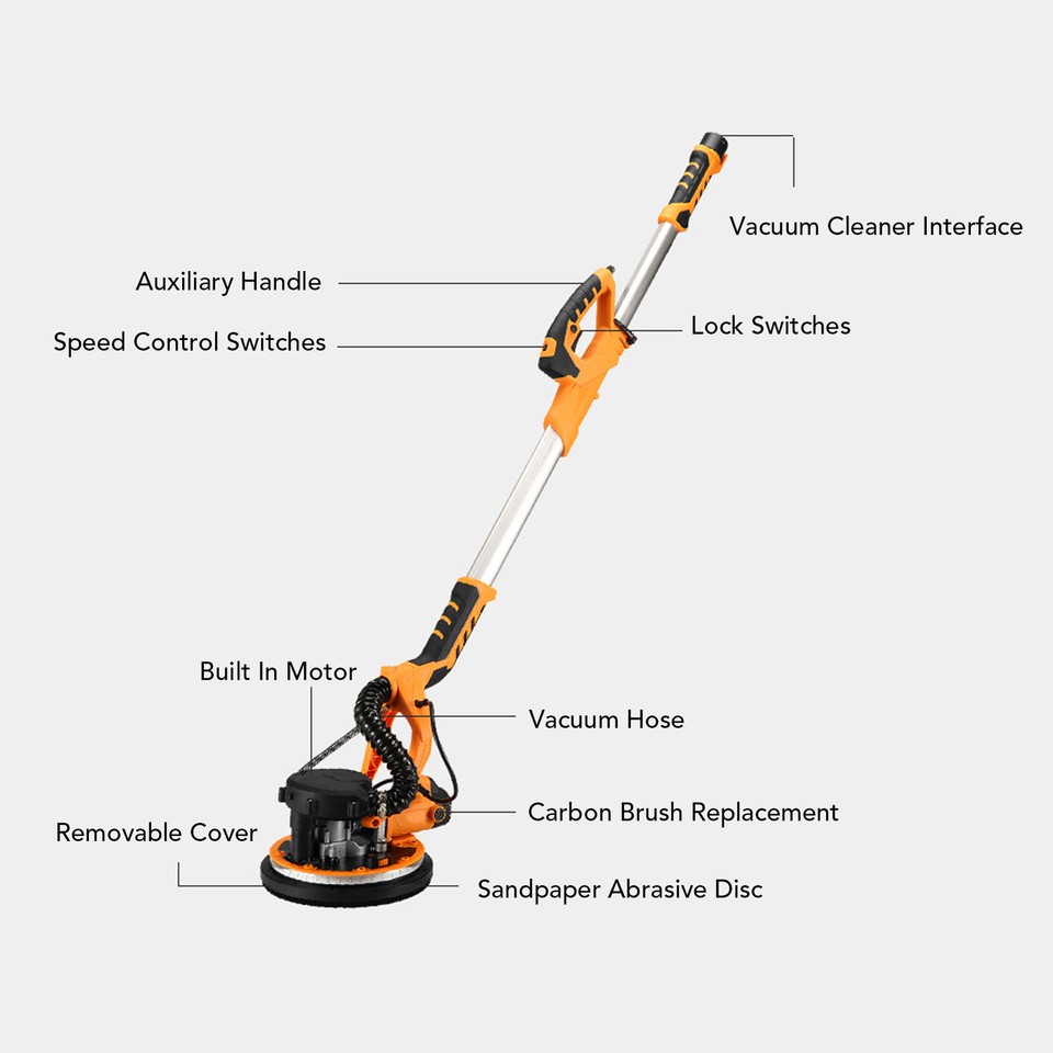 9 Inch Drywall Sander Electric Motor Sander With Automatic Dust
