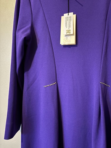 James Lakeland Pleated Diamante Bar Dress Size 14/16 Uk BNWT RRP £179 Purple - Picture 6 of 9