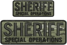 Sheriff Special Operations embroidery patch 3x8 and 2x5 hook on back multicam