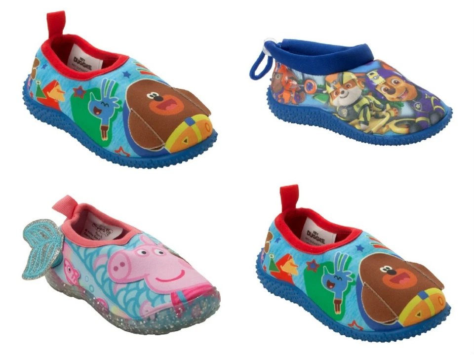 BOYS GIRLS CHARACTER BEACH SURF WET WATER SOCKS AQUA SHOES SWIMMING UK SIZE 5-10