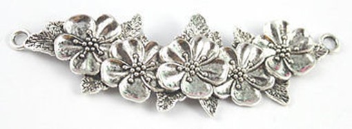 5PCS Tibetan silver flowers branch connector FC15577