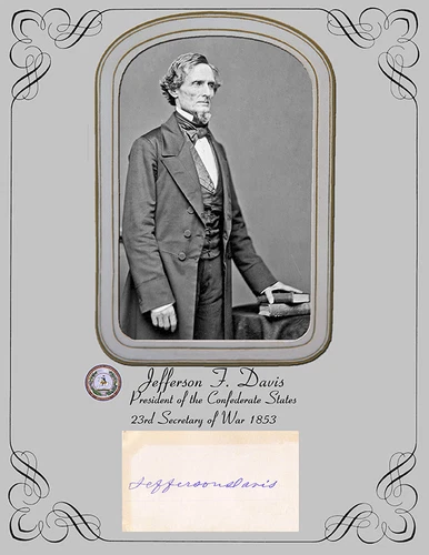 Civil War President of Confederacy Jefferson F. Davis Photo & Autograph COPIES