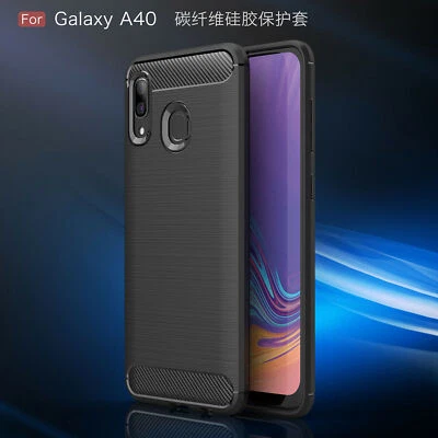 Schutz Hülle für Samsung Galaxy A40 Handy Tasche Carbon Handyhülle Case Cover - Bild 1 von 4
