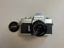 Minolta SRT 201 35 mm SLR Camera w/ MD ROKKOR-X 45 mm 1:2 Lens