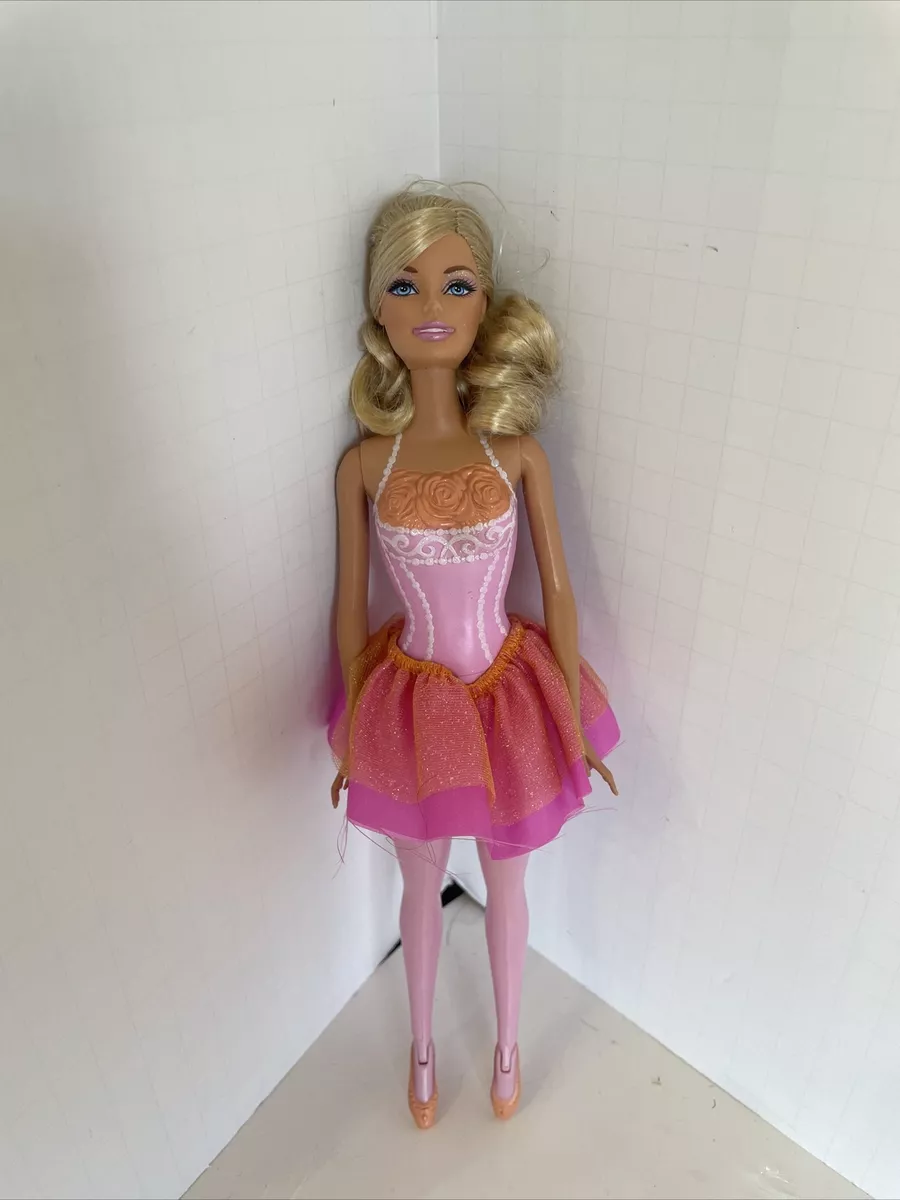 Barbie Ballerina Doll Blond Hair Mattel 2009 Pink And Orange Tutu