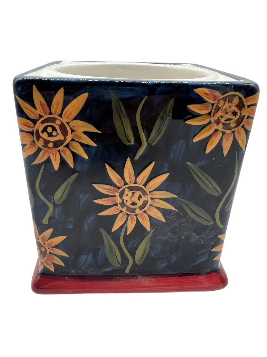Susan Winget French Country Sunrise Rooster Canister Navy Base
