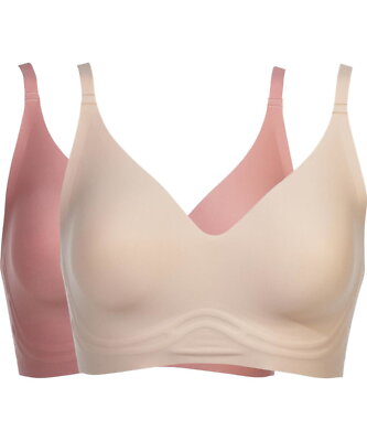 Rhonda Shear 2-pack Invisible Edge Bonded Foam Bra Beige/Rose