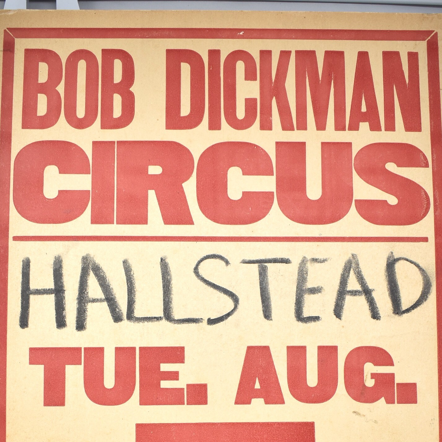 1945 Bob Dickman Circus Poster Hallstead Borough Susquehanna County Pennsylvania