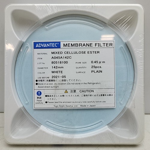 25 Stück Advantec A045A142C Membranfilter weiß uni MCE 0,45 WP 142 MM
