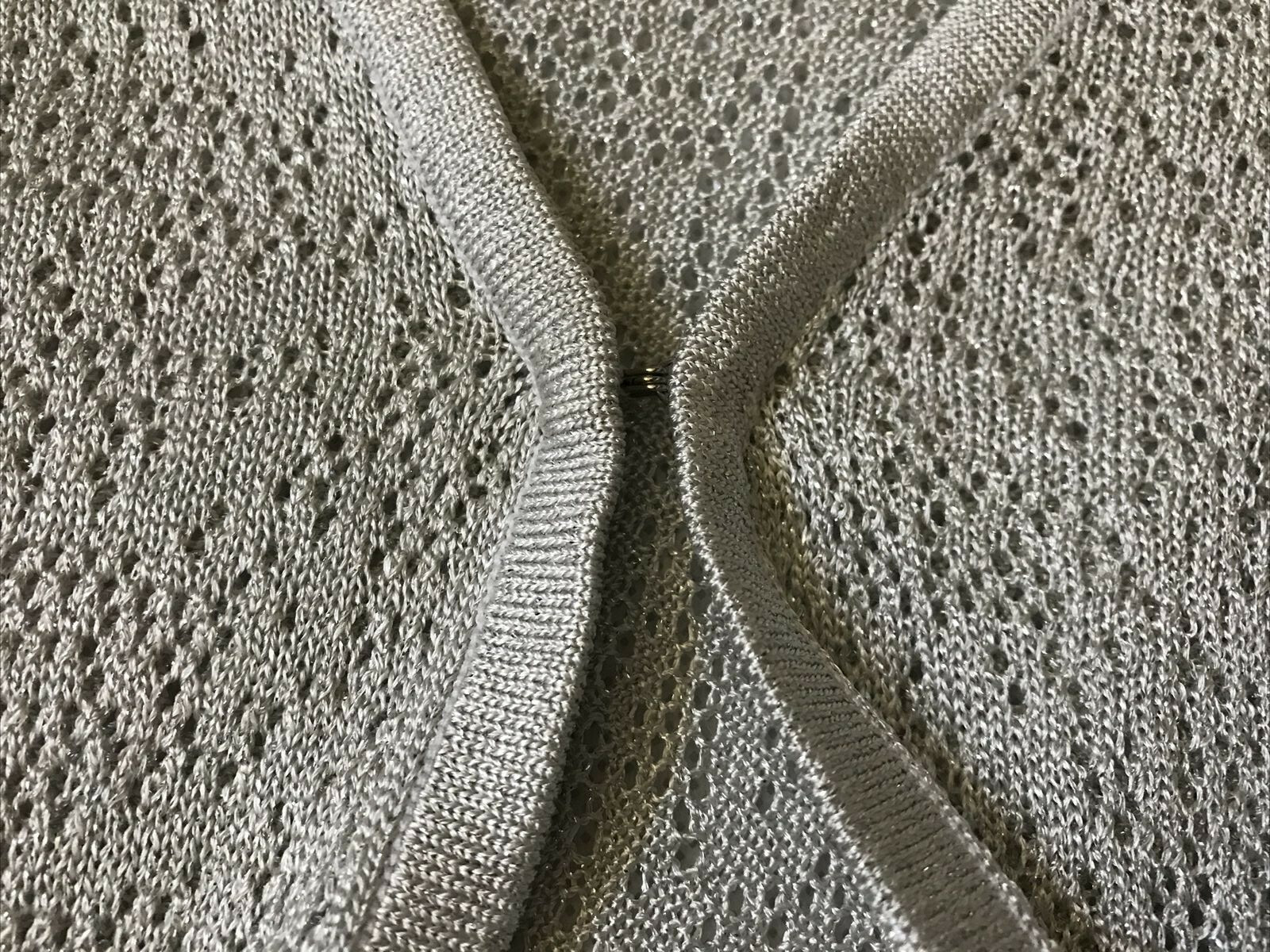 St. John Basic Womens Cardigan Knit Gray Metallic… - image 4