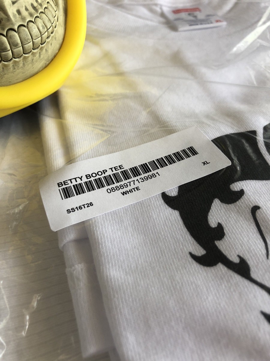 Supreme Betty Boop Tee T-Shirt White SS16 New sealed box